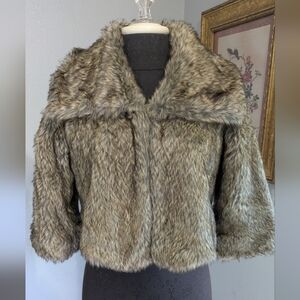 Penny Lane Jolt 90s Y2K Cropped Faux Fur Jacket Bolero,